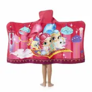 Shimmer & Shine Hooded Bath Towel Wrap Robe Tala Nahal - Girl's 50x24 inch