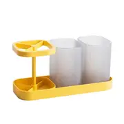 2Pcs Detachable 2 Washing Cups Toothbrush Holder Storage Rack Home Bathroom Organizer