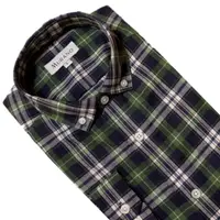 在飛比找momo購物網優惠-【MURANO】經典格紋長袖襯衫-線條綠格 M-2XL(台灣