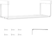 Shoe Storage Rack Expandable Shoe Rack Retractable Shoe Shelf Hanging Under Shelf Storage Rack Carbon Steel Under Shelf Shoe Rack Hanging Shoe Tray for Cabinet Shoe Cupboard 7(White)