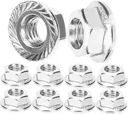 HEALEEP 10Pcs Serrated Flange Nuts Stainless Steel Nuts for High Temperature Resistance Vibration Prevention and Reliable Performance