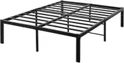 Levede 40cm Double Bed Frame,Metal Bed Base,Steel Slat Mattress Support,Under Bed Storage,Industrial Bed Frame,Bedroom Furniture,Reserved Holes for Headboard,Easy Assemble,Black ﻿