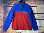 NWT Size L Men’s Patagonia Synchilla Snap Fleece Pullover Touring Red Blue