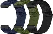 [Yunshare] Quick Release Watch Strap 22mm 20mm 19mm 18mm, Elastic Nylon Watch Bands Women Men for Samsung Galaxy Watch/Garmin/Fossil/Amazfit/Huawei Replacement Watch Band, 3pcs