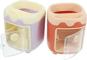 KALLORY 2pcs Multifunctional Cute Piggy Pen Holder Computer Mini Chest of Drawers Cubicle Accessories Ergonomic Stationery Fidget Pen Condiment Pencil Case Vacuum Organizers Unit Marker Pp