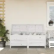 vidaXL Garden Storage Box White 150x50x56.5 cm Solid Wood Fir