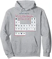 [Marvel] Spider-Man Periodic Table Of Spider-Man Symbols Pullover Hoodie