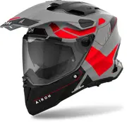 Airoh Commander 2 Reveal Motocross Helmet, black-grey-red, Size XL for Men Black Grey Red