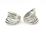 Stripes Ring Adjustable 22mm Antique Silver Plated brass (18mm 8US size 2067