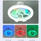 Modern Ceiling Fan With RGB Light Remote Control 3 Speed LED Flush Mount Fan