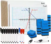 Small White Board Grid Whiteboard Dry Erase Boards XY Axis Graph 9"X12", 16 Pack