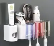 Toothpaste Dispenser and Wall Mounted Toothbrush Holder, Toothbrush, Toothpaste