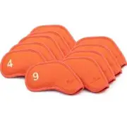 GVentory 10P Iron Head Cover Golf Clubs 4-9/P/A/S/* Magnetic Closure (Orange)