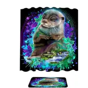Animal Art Waterfall Otter Spirit Shower Curtain