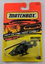 1995 MATCHBOX SUPERFAST #46 MILITARY OLIVE GREEN CHOPPER HELICOPTER