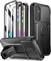 [Poetic] Revolution Case for Samsung Galaxy A35 5G, [Slide Camera Cover] [Screen Protector Works with Fingerprint ID] Military Grade Rugged Shockproof Galaxy A35 5G Phone Case with Kickstand, Black