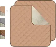 Incontinence Pad Washable Seat Pads Waterproof Seat Protector Pads Reusable Incontinence Chair Pad Waterproof Seat Protector Pads for Chairs/Sofa/Wheelchair (Light Brown（2ps）)