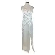 Aidan Mattox Women's Formal Dress Size 6 White Satin Sleeveless Evening Gown