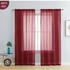 ONE Red Sheer Curtain - ONE Panel 40" X 76" Transparent Light Filtering Privacy!