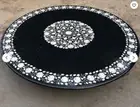 2' black Marble Table Top dining coffee side inlay Pietra Dura antique Decor mop