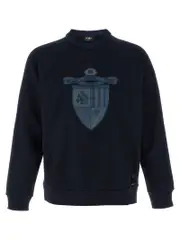 [Fendi] Fendi-Fendi Crest Felpe Blu-Uomo S