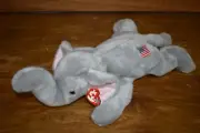 Ty Large Plush Beanie Buddy - Righty the Elephant 2000 Retired With Tags