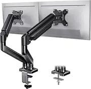 Dual Monitor Desk Mount, Full Motion Dual Monitor Arm Gas Spring for 13"- 32" Computer Monitorfrom 2kg to 9kg，C-clamp & Grommet Mount