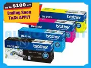 SET Genuine Brother TN253BK/TN257C/TN257Y/TN257M High Yield Toner MFC-L3770CDW