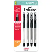 Uni Lakubo Ballpoint Pens 1.0mm Black 4 Pack