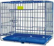 Dog Crate Folding Mental Wire Crates Dog Kennels - Outdoor and Indoor Pet Dog Cage Crate with Removable Tray - Small Animal Cages,Blue-35-in