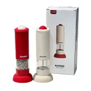 Electric Salt and Pepper Grinder Rechargeable Automatic Pepper Mill Grinder Adjustable Coarseness Shakers One-Hand Working RED
