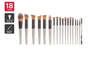 18 Piece Makeup Brush Complete Set with Travel Case