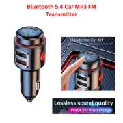 Bluetooth 5.4 Wireless Radio Car FM Transmitter PD Dual USB Charger MP3 Player