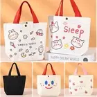 Canvas Mini Handbags Cartoon Storage Bags Fashion Lunch Bag Women