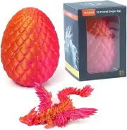 [US Stock] 7" 3D Printed Dragon with Wings in Egg, Easter Basket Stuffers
