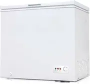 Priceworth Furniture 200W Chest Freezer, Mini Fridge with Adjustable Temperature Control, Removable Storage Basket, Convenient Drain Tube, Optional VCM Panel and Handle, 200L Capacity, White
