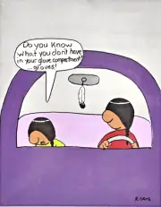 Ricardo Caté (Santo Domingo Pueblo, Kewa): Original Cartoon, Acrylic, Signed