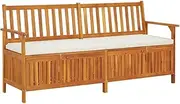 Storage Bench with Cushion 170 cm Solid Wood Acacia