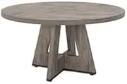 Tribesigns Round Dining Table for 4, 47 Inch Grey Kitchen Table Large Dinner Table Farmhouse Wood Kitchen Dinning Table for Dining Room Kitchen,Living Room (Chairs not Included)