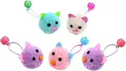 iplusmile 5pcs Cat Mouse Head Plush Chew with Bell Sound Adorable Molar for Cats Interactive Play Props to Reduce Boredom and Destructive Behavior Random Colors Random Color