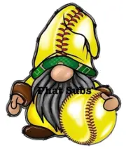 Sublimation Print Softball Gnome Ready To Press Heat Transfer