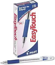 PILOT EasyTouch Ballpoint Stick Pens, Fine Point, Blue Ink, 12-Pack (32002)