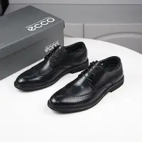 在飛比找Yahoo!奇摩拍賣優惠-ECCO愛步新款男士商務休閑皮鞋結婚鞋男鞋子E黑色38-44