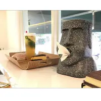 在飛比找Yahoo!奇摩拍賣優惠-新款 創意復活島 摩艾石像面紙盒 家用創意紙巾盒 moai面
