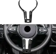 Xilady Compatible with Steering Wheel Frame Trim V-Frame Trim Interior Accessories for BMW F Series,Real Carbon Fiber Black