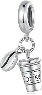 [Teleye] Coffee Cup Pendant Charm 925 Sterling Silver Charm Fits Pandora Bracelet Necklace,SCC3066, Medium, Cubic Zirconia Sterling Silver, Cubic Zirconia