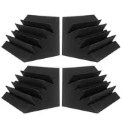 Acoustic Foam Bass Trap Studio Foam 12" X 7" X 7" Soundproof 4 Pack Black