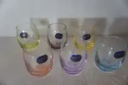 Bohemia Glam Collection Crystalex Rainbow Set of 6 Multi Colored Crystal Shot Gl