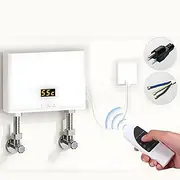 XIAOXIAXIAODENI 3000W Instant Electric Tankless Water Heater, Homehold Under Sink Water Heater System with LCD Display for Kitchen Bathroom, White