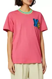 Moschino Couture T-Shirt Varsity Teddy Bear Applique Oversize Logo Tee Unisex XL